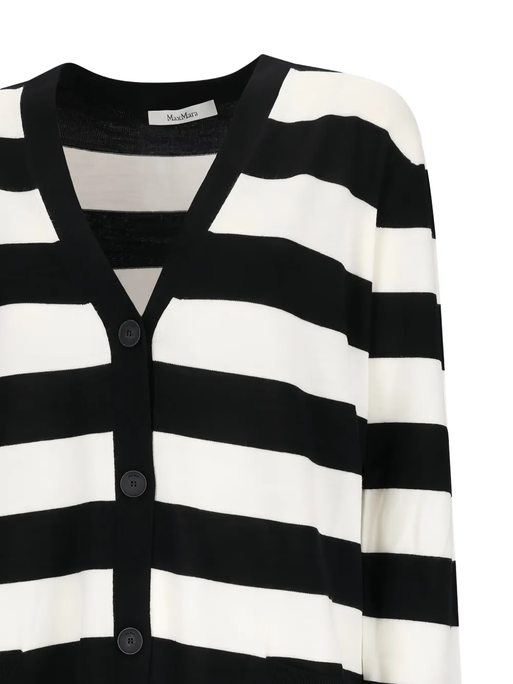 Max Mara striped button-down cardigan Zwart