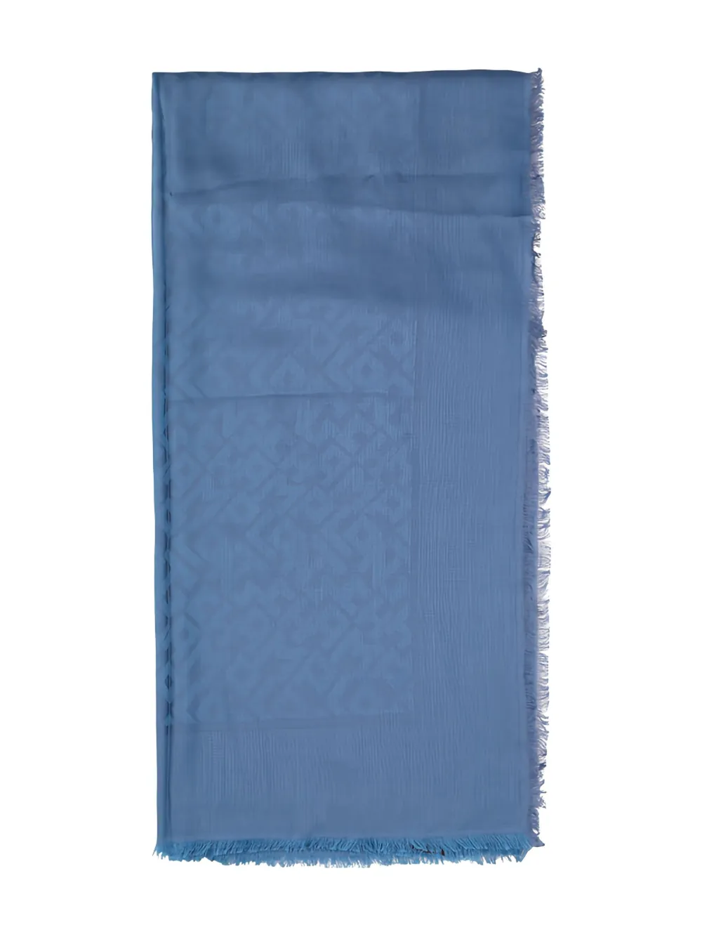 Longchamp fringed shawl - ブルー Longchamp fringed shawl - ブルー