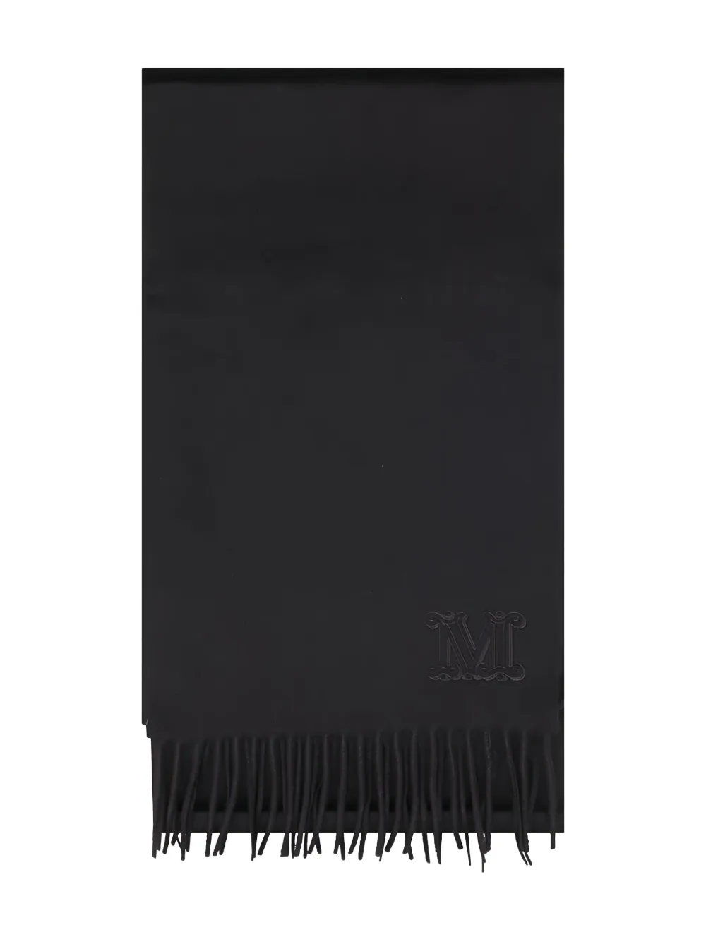 embroidered-logo fringe scarf