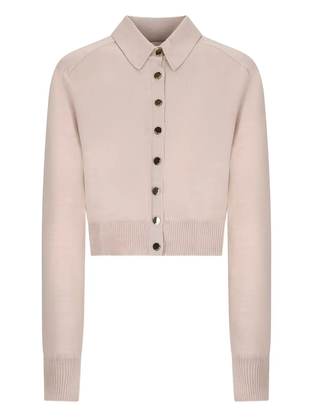 collared button-front cardigan