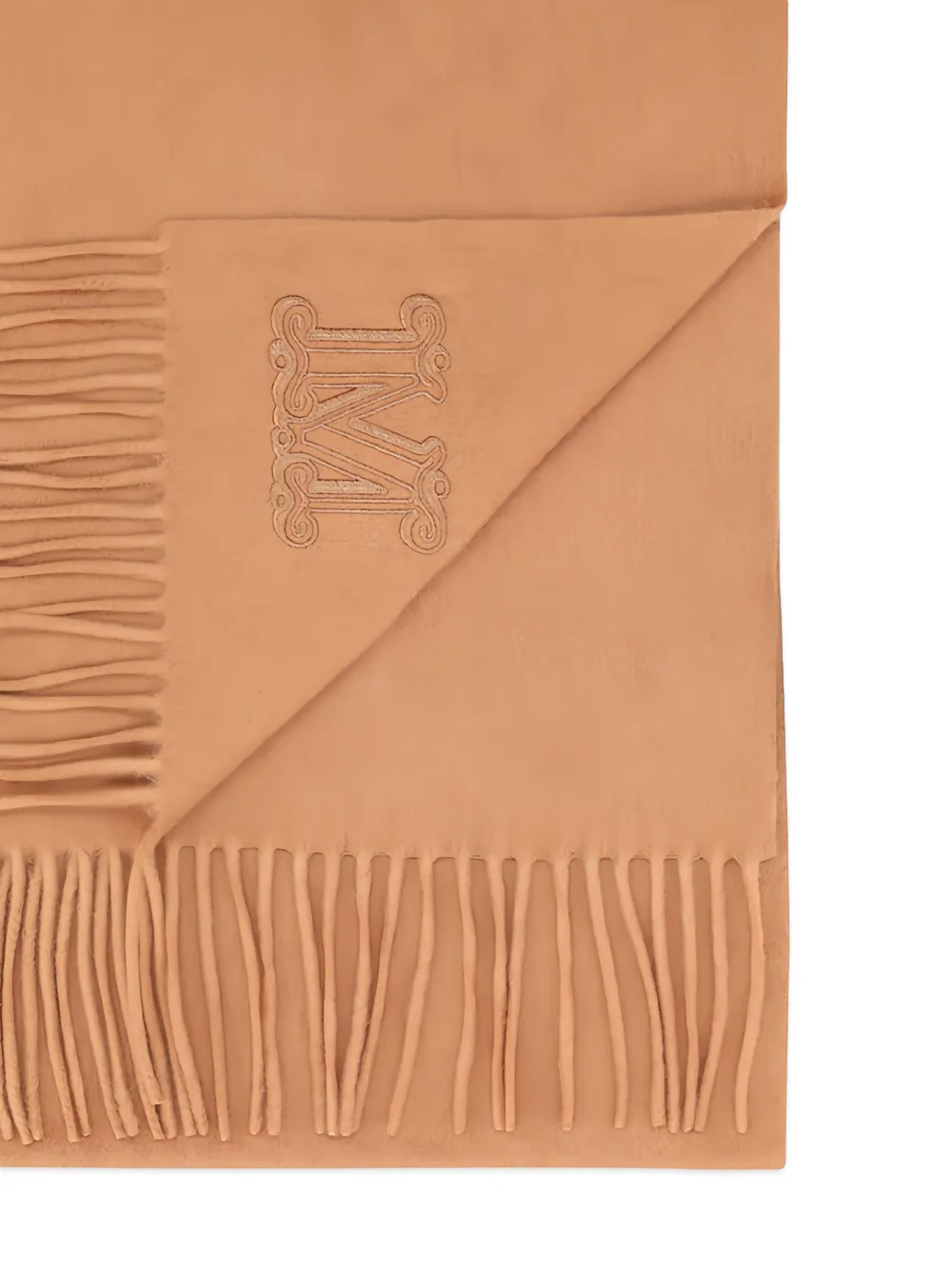 Max Mara embroidered-logo scarf - Beige