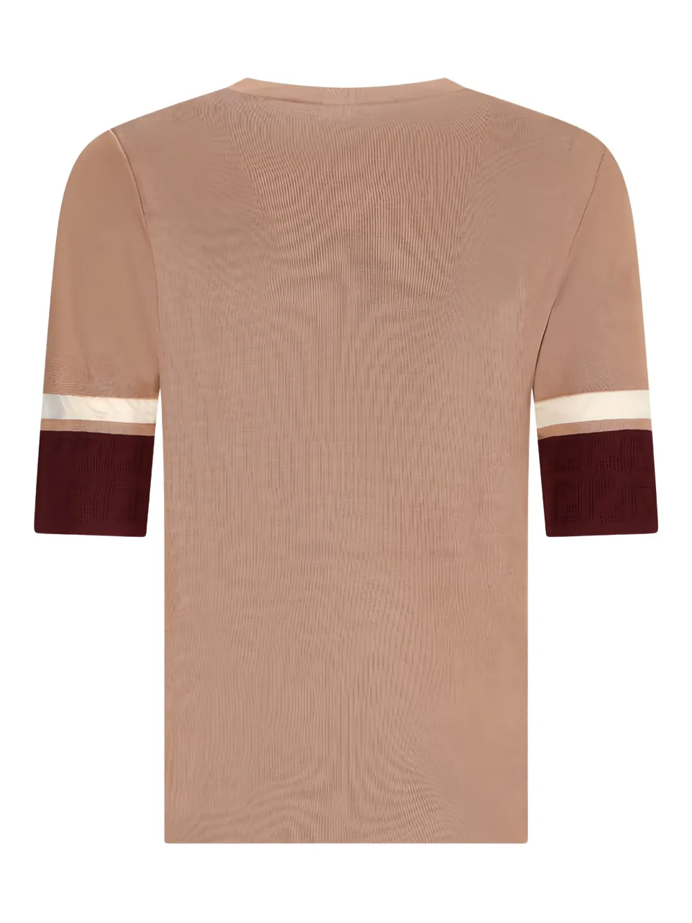 Fendi Block-stripe Short-sleeve T-shirt In Brown
