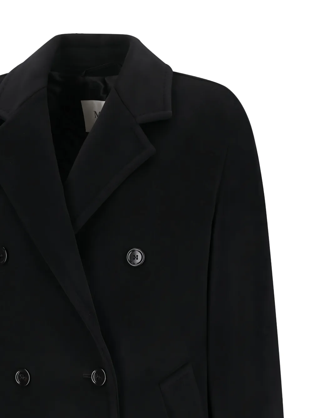 Max Mara Wollen jas met dubbele rij knopen Zwart