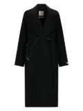 Sportmax tie-cord detail single-breasted coat - Black