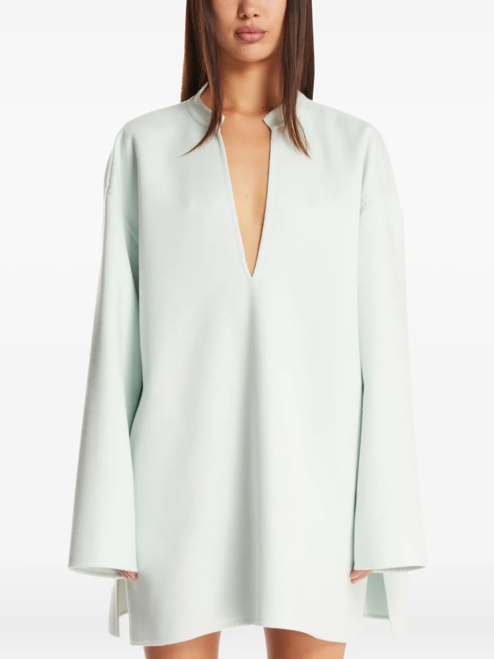 Jil Sander توب بأكمام واسعة ورقبة V | ألوان محايدة | Image 1
