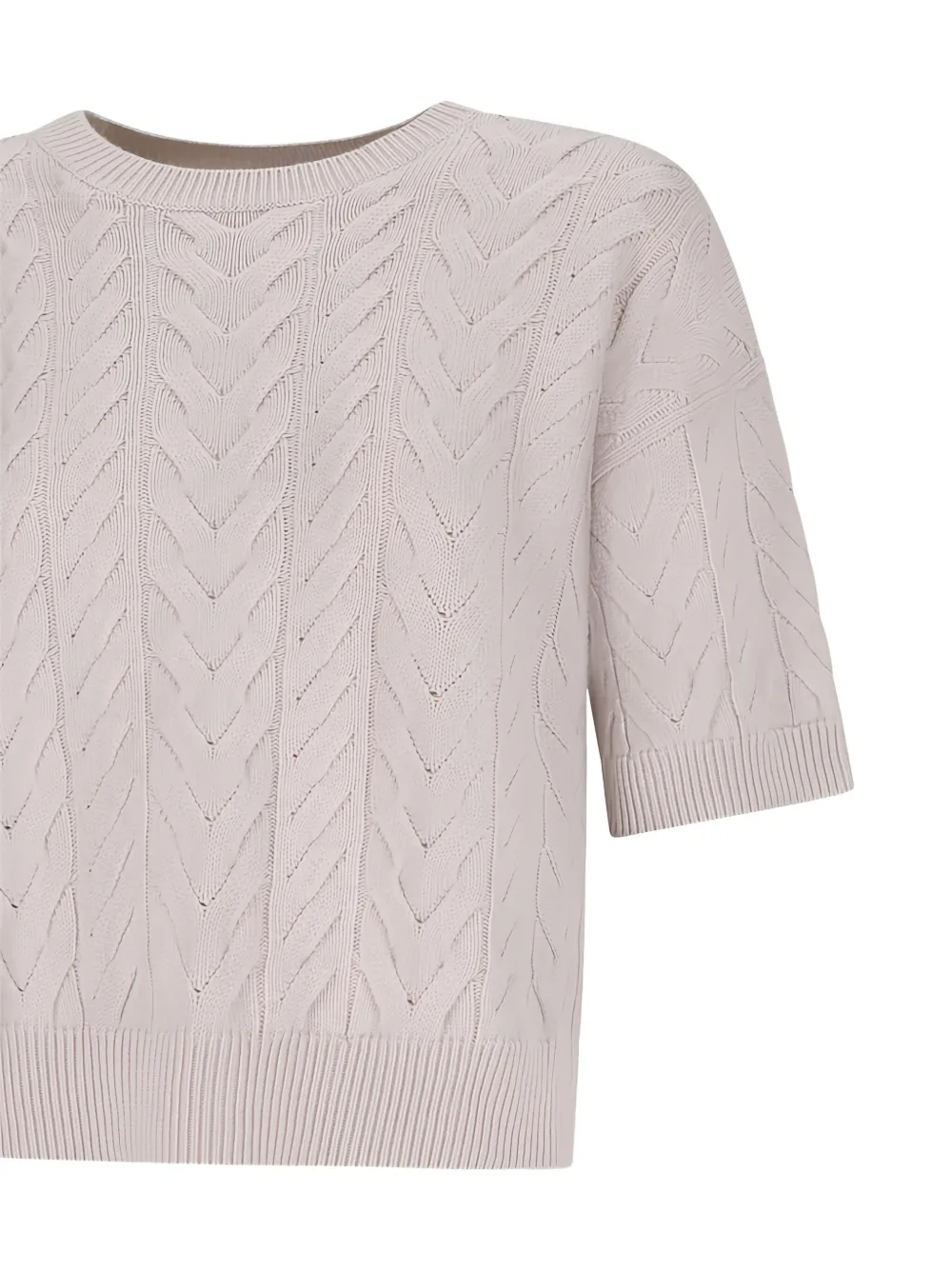 'S Max Mara Kabelgebreid T-shirt met korte mouwen Beige