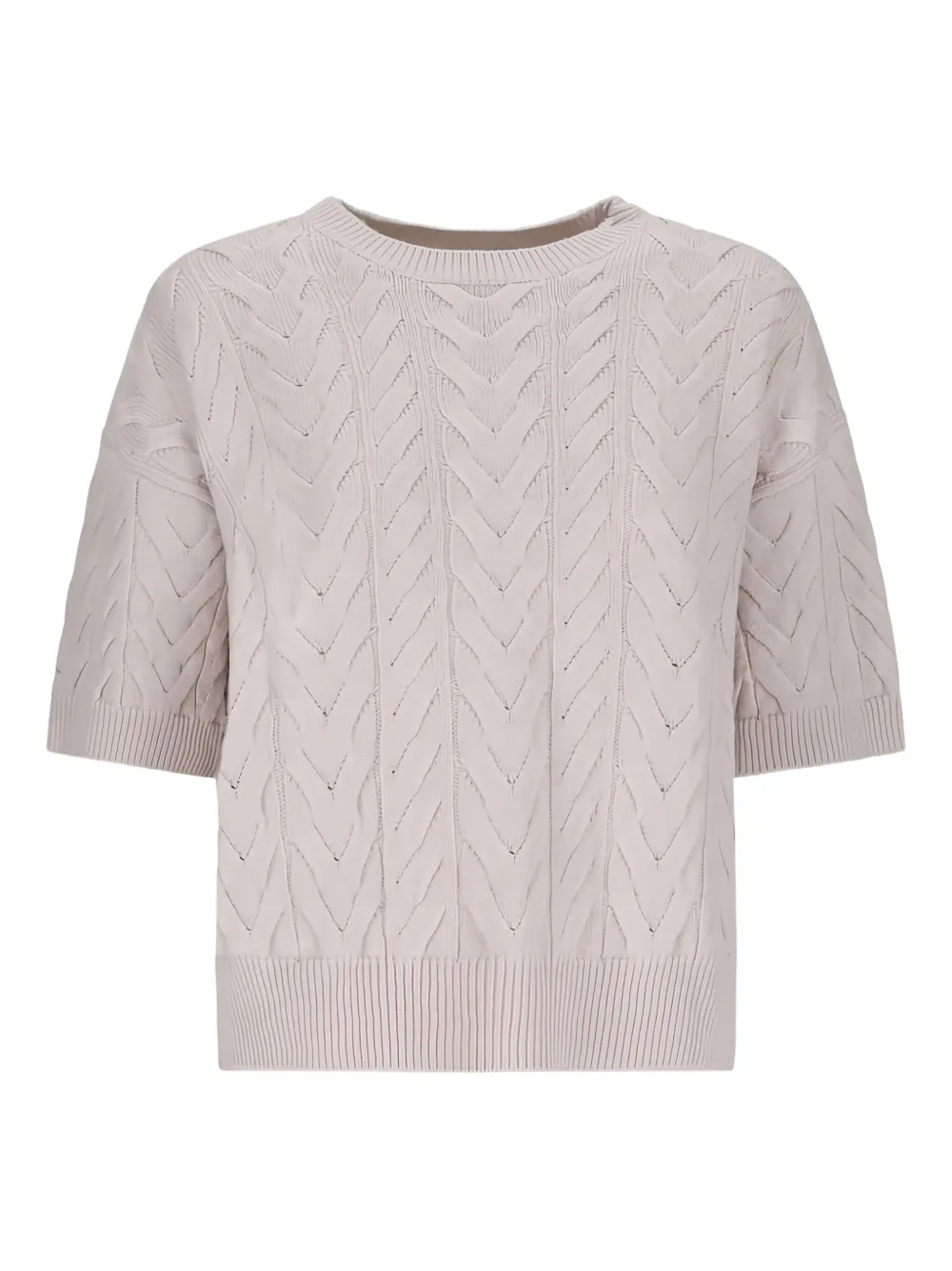 'S Max Mara Kabelgebreid T-shirt met korte mouwen Beige