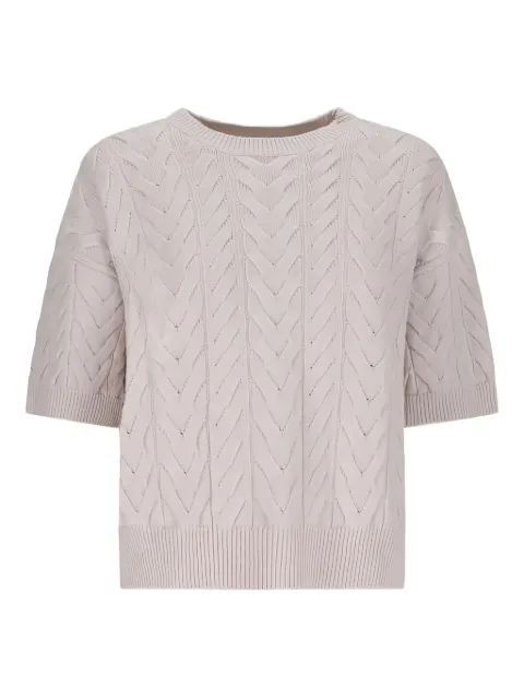'S Max Mara cable-knit short-sleeve T-shirt