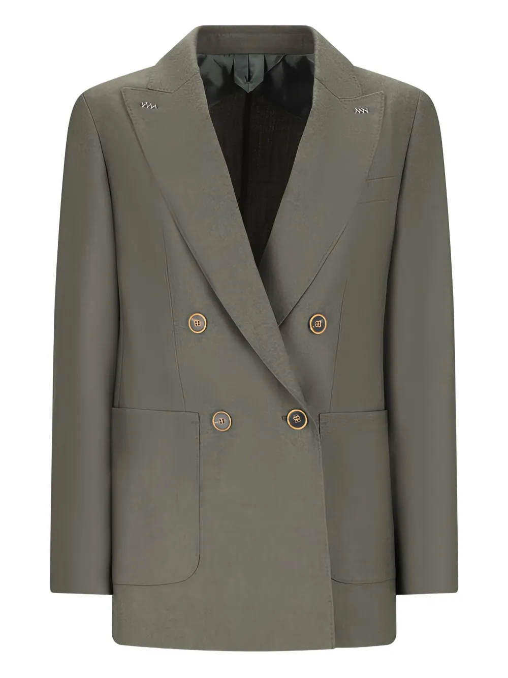 Max Mara Double-breasted Patch-pocket Blazer In Green