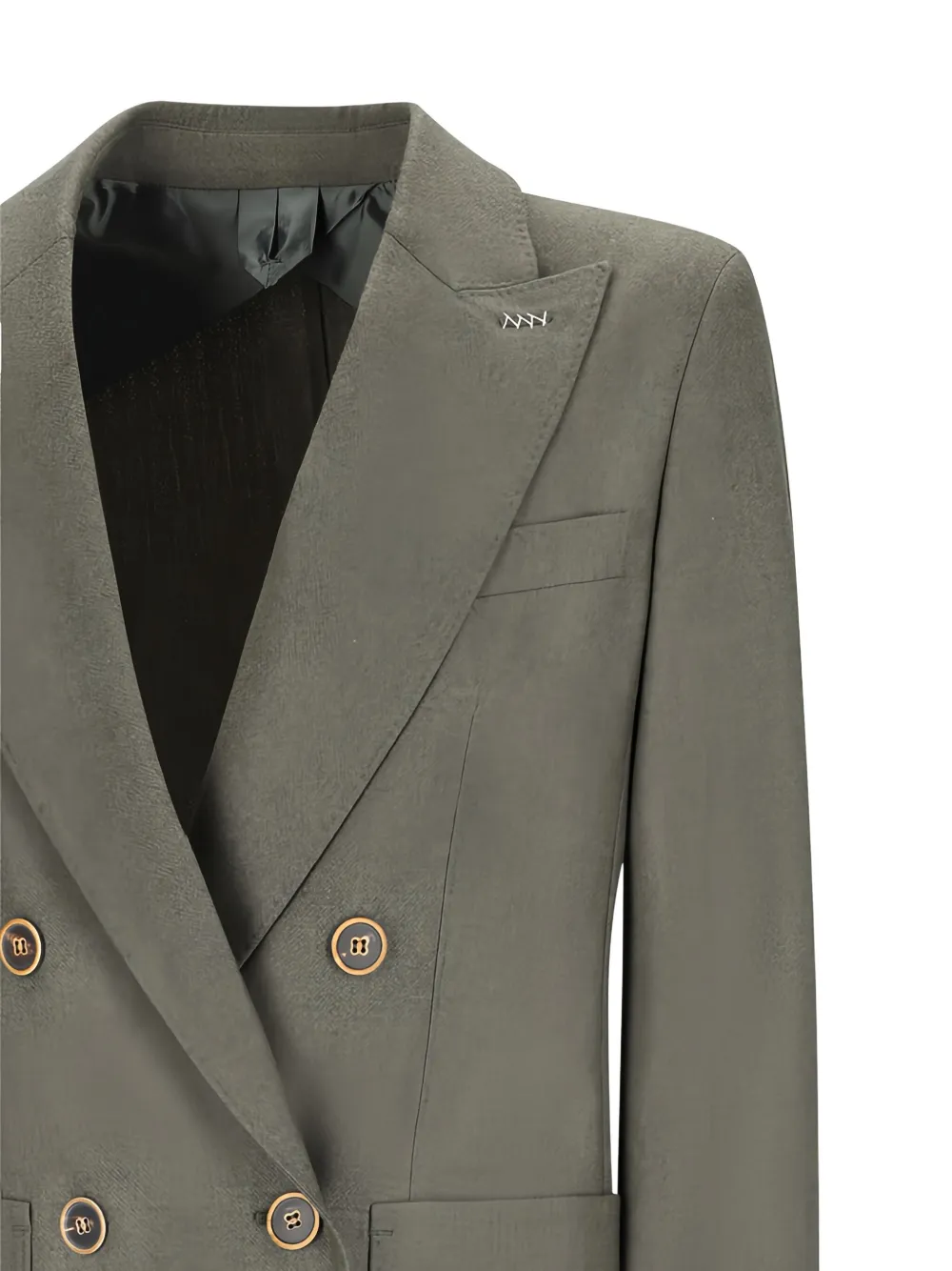 Max Mara Double-breasted Patch-pocket Blazer In Green