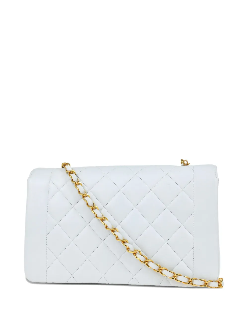 Pre-owned Chanel 1995 Medium Diana Shoulder Bag In White