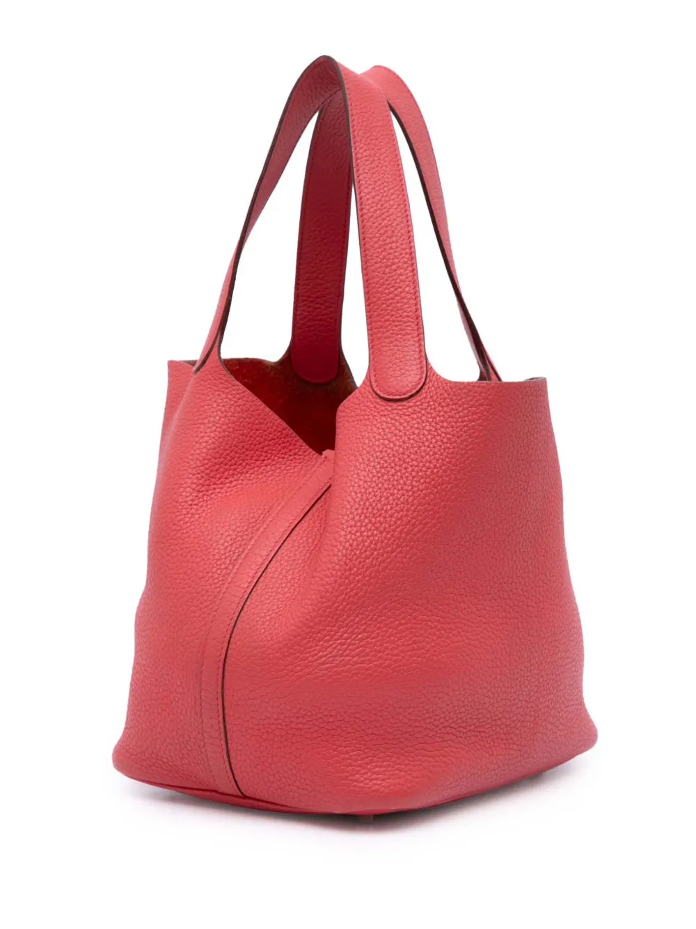 Pre-owned Hermes 2010 Clemence Picotin Lock 22 Handbag In Red