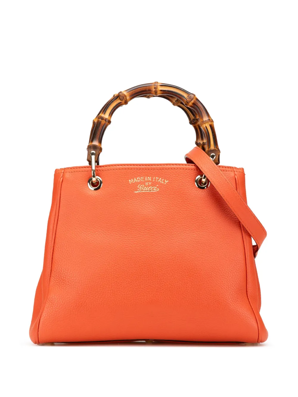 Gucci Pre-Owned 2000-2015 Small Calfskin Bamboo Shopper satchel - オレンジ Gucci Pre-Owned 2000-2015 Small Calfskin Bamboo Shopper satchel - オレンジ