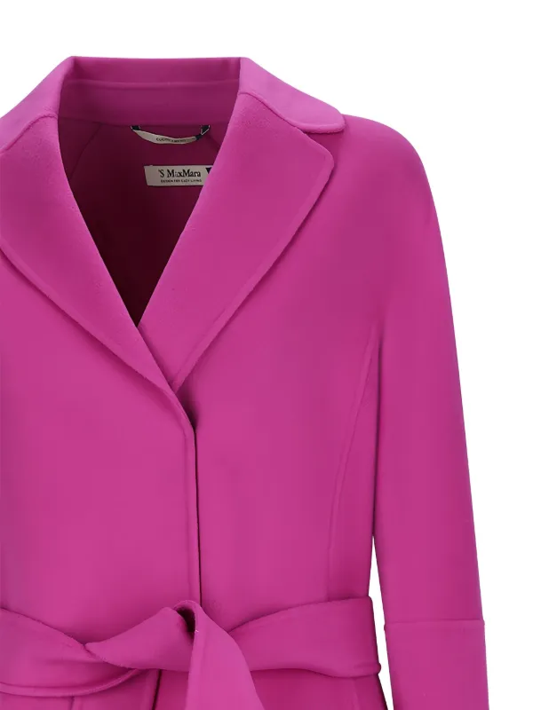 S Max Mara Arona Belted Wool Coat Pink FARFETCH JO