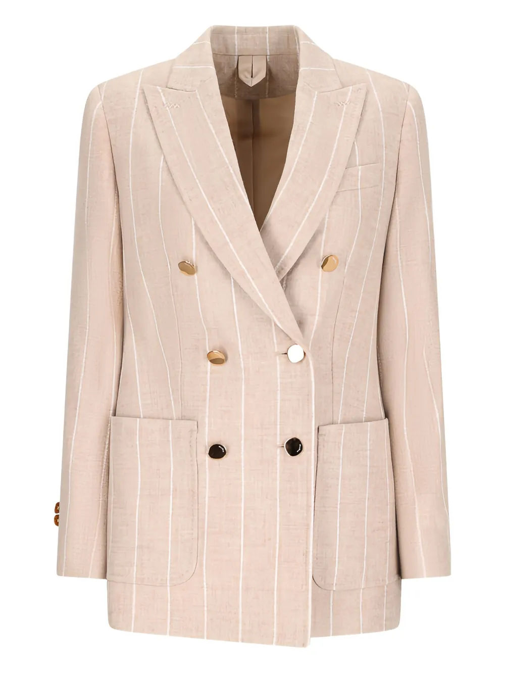 Max Mara Riom jas met krijtstreep Beige