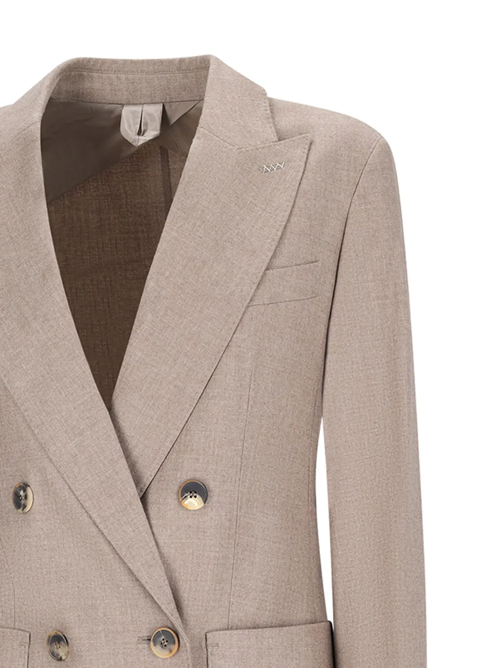 Max Mara Blazer met dubbele rij knopen en opgestikte zakken Beige