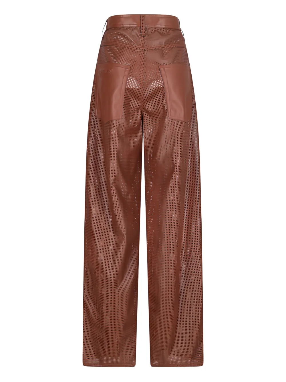 Khrisjoy Elio leren geperforeerde broek Bruin