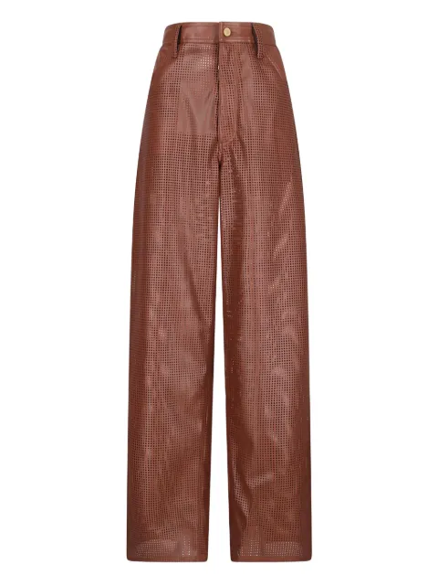 Khrisjoy Elio leather perforated trousers