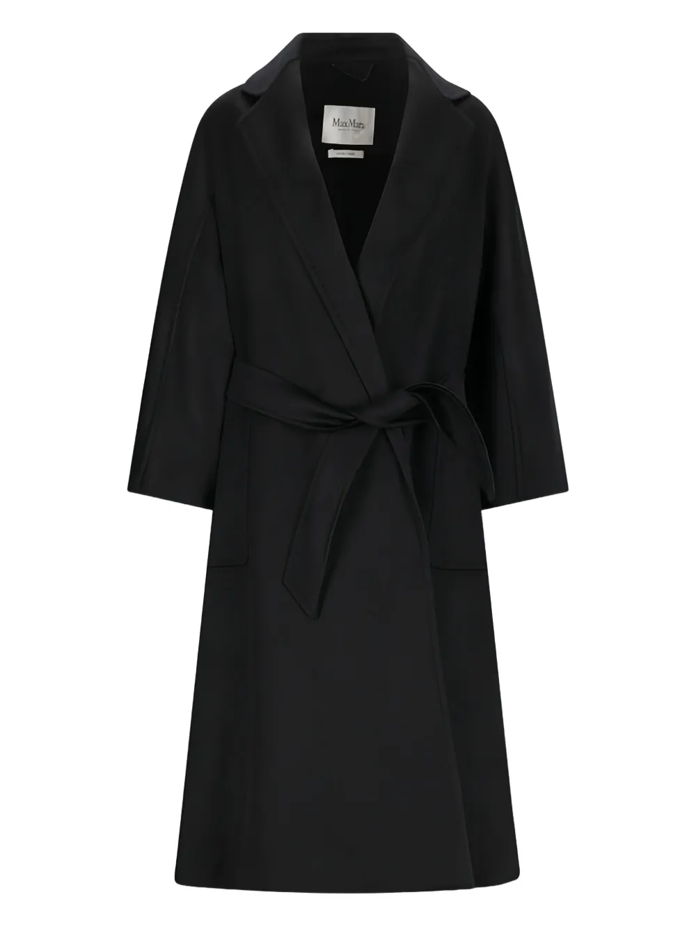 Max Mara Tie-waist Coat In Black