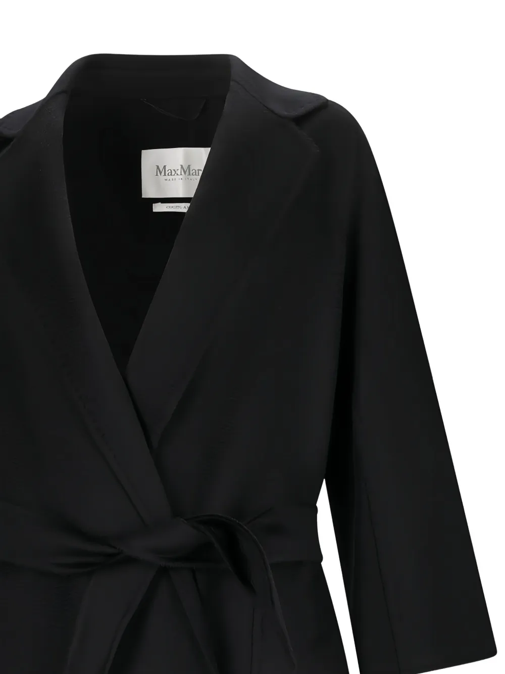 Max Mara Tie-waist Coat In Black