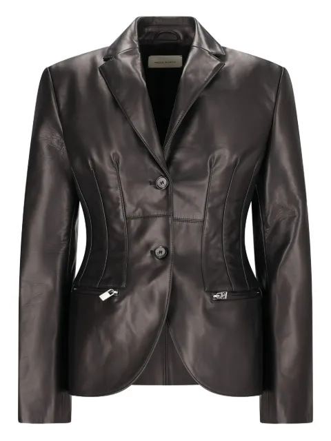 Magda Butrym stitch waist leather blazer