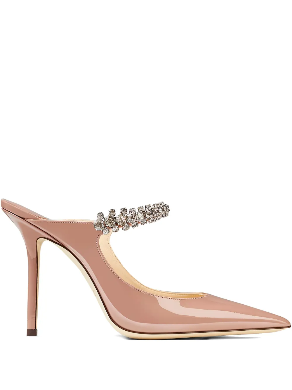 Jimmy Choo 100mm Bing crystal-embellished pointed-toe pumps Neutrals