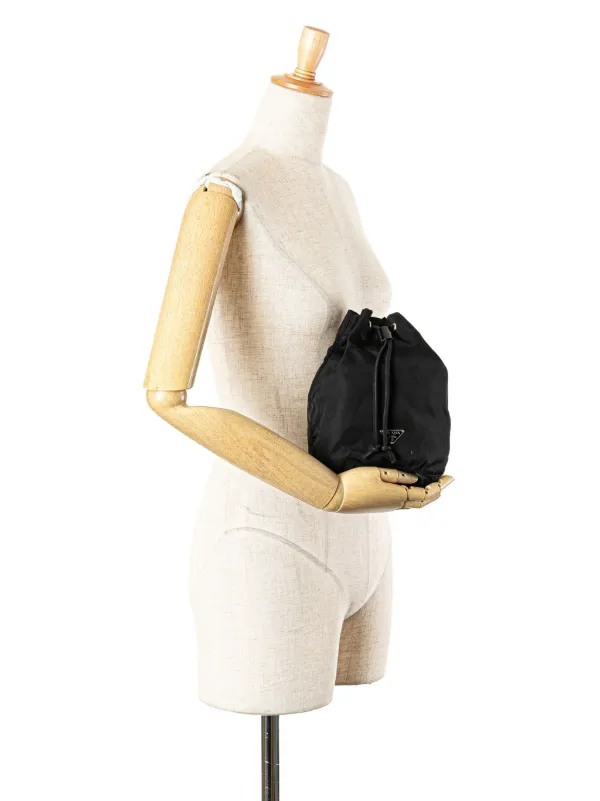PRADA ドローストリング ポーチ ブラック Prada Pre-Owned 2000-2013 テスート ドローストリング ポーチ