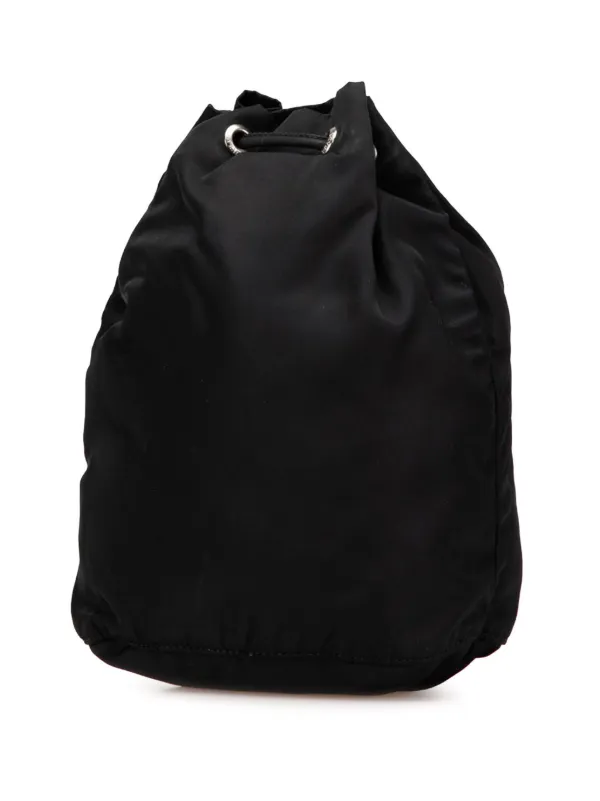 PRADA 黒 ドローストリングポーチ Prada Pre-Owned 2000-2013 テスート ドローストリング ポーチ