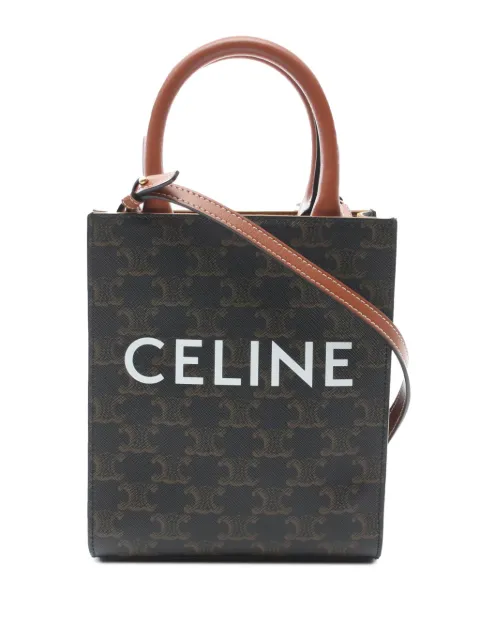 Céline Pre-Owned 2018-2024 Mini Triomphe Coated Canvas Vertical Cabas satchel