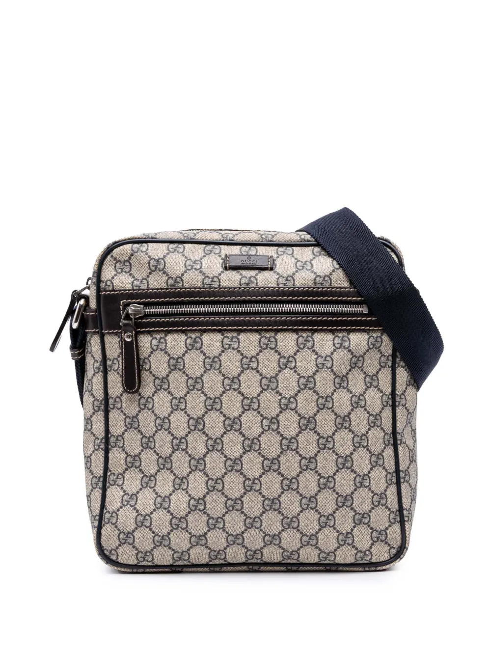 Gucci Pre-Owned 2016-2024 GG Supreme crossbody bag - グレー Gucci Pre-Owned 2016-2024 GG Supreme crossbody bag - グレー