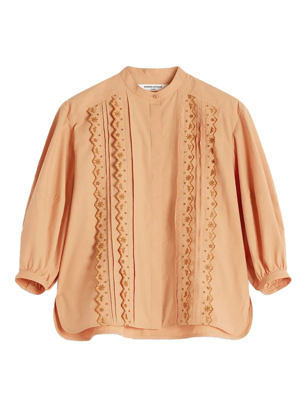 Maison Kitsuné Blouse met borduurwerk Beige