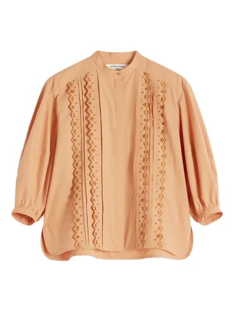 Maison Kitsuné embroidered long-sleeved shirt 