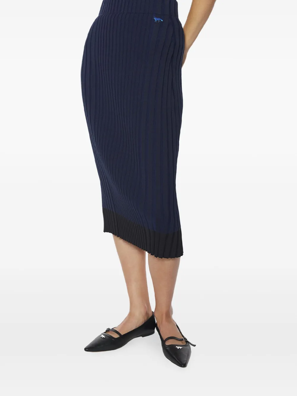 MAISON KITSUNÉ BABY FOX-PATCH RIBBED SKIRT
