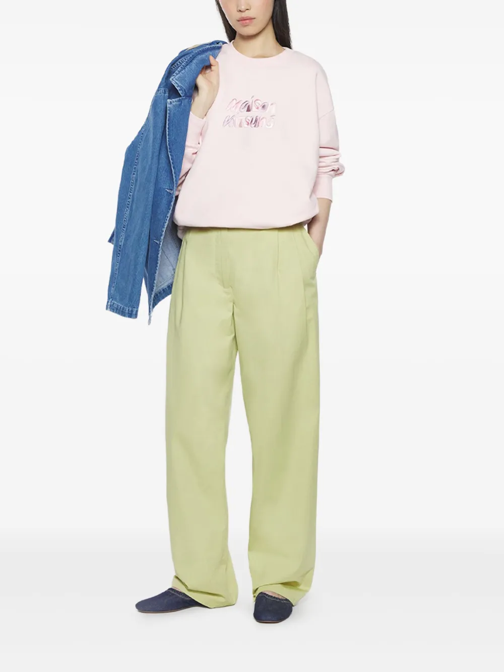 MAISON KITSUNÉ EMBROIDERED-LOGO SWEATSHIRT