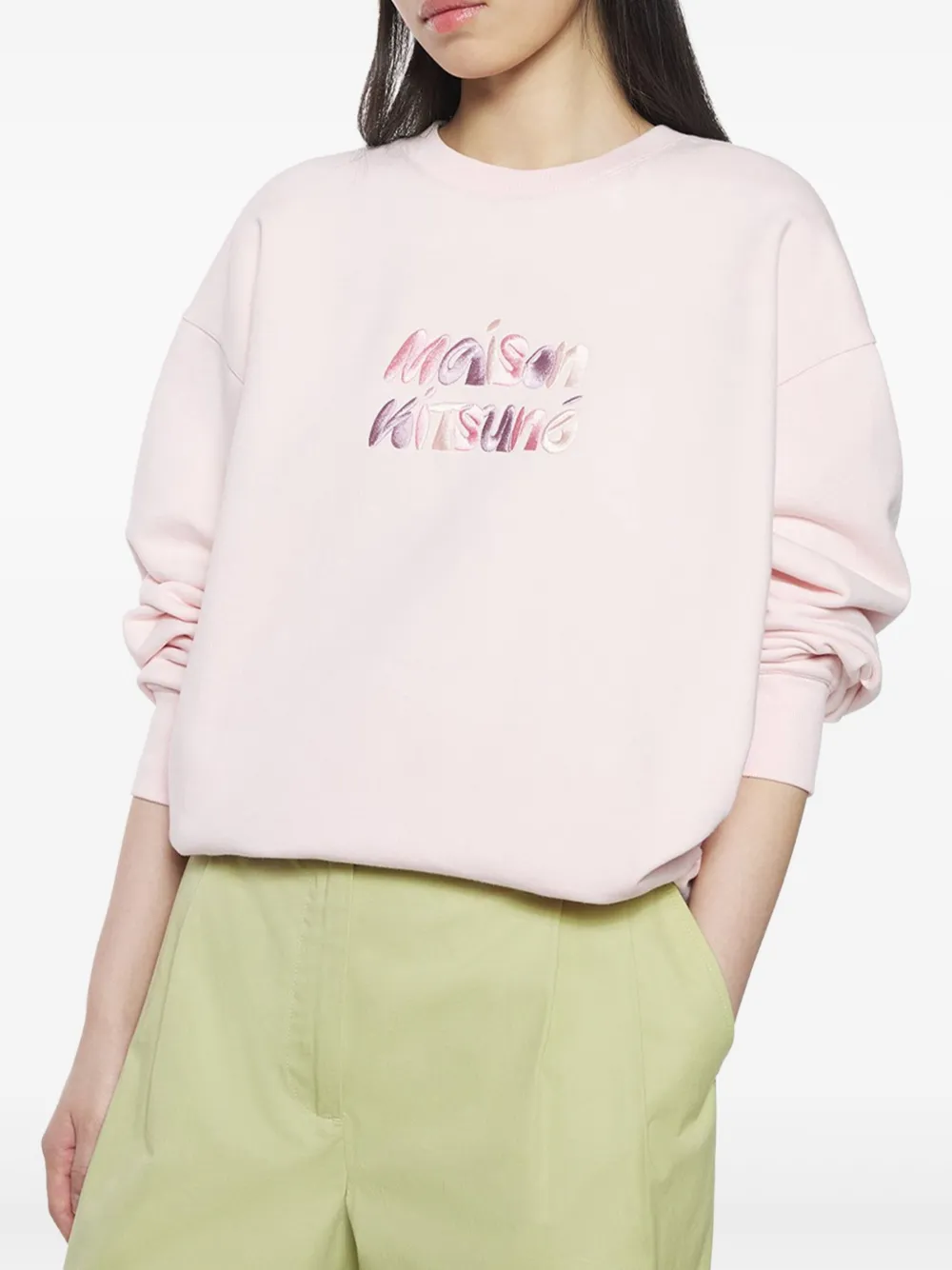 MAISON KITSUNÉ EMBROIDERED-LOGO SWEATSHIRT