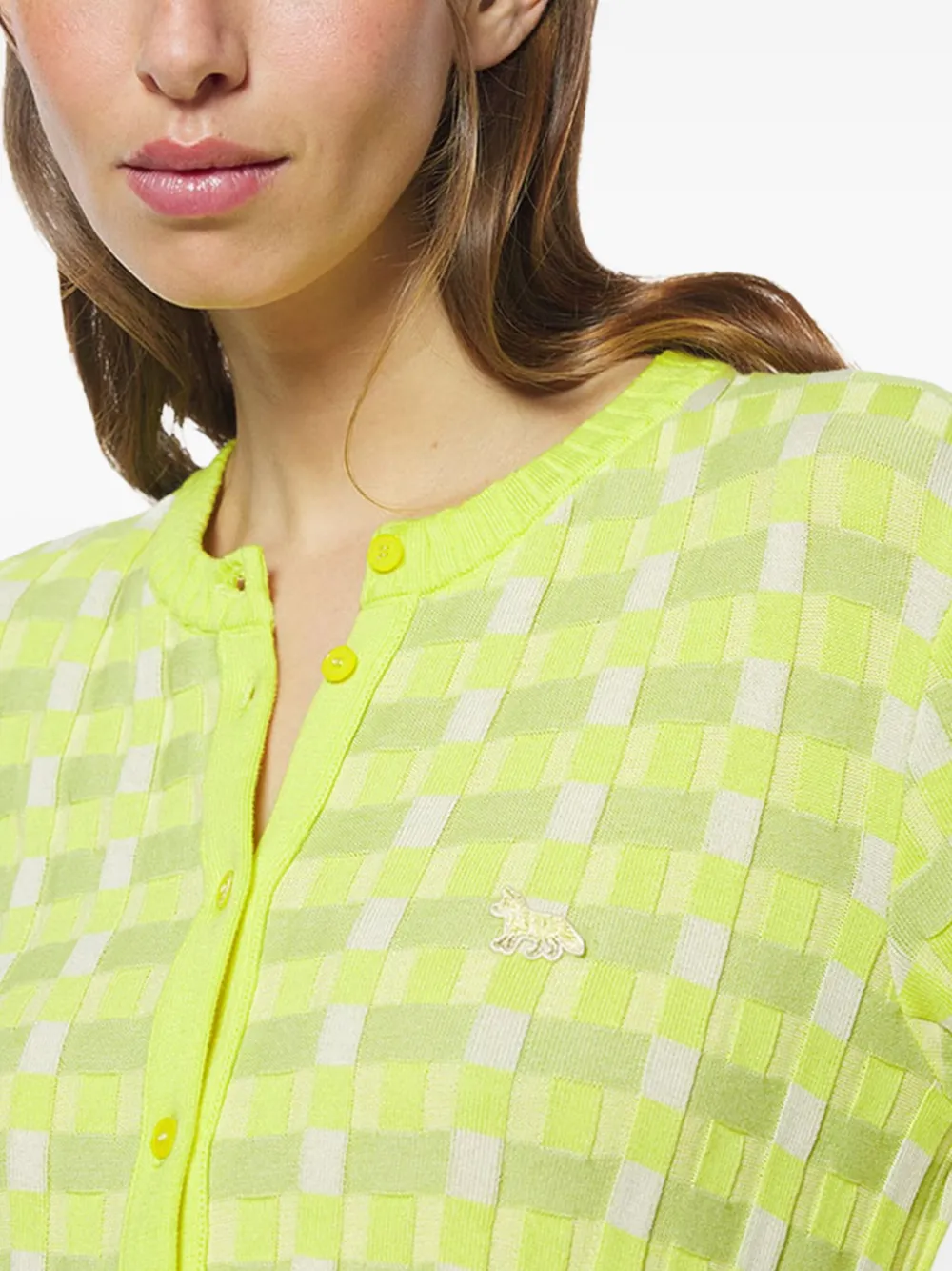 MAISON KITSUNÉ CHECKERED CARDIGAN 