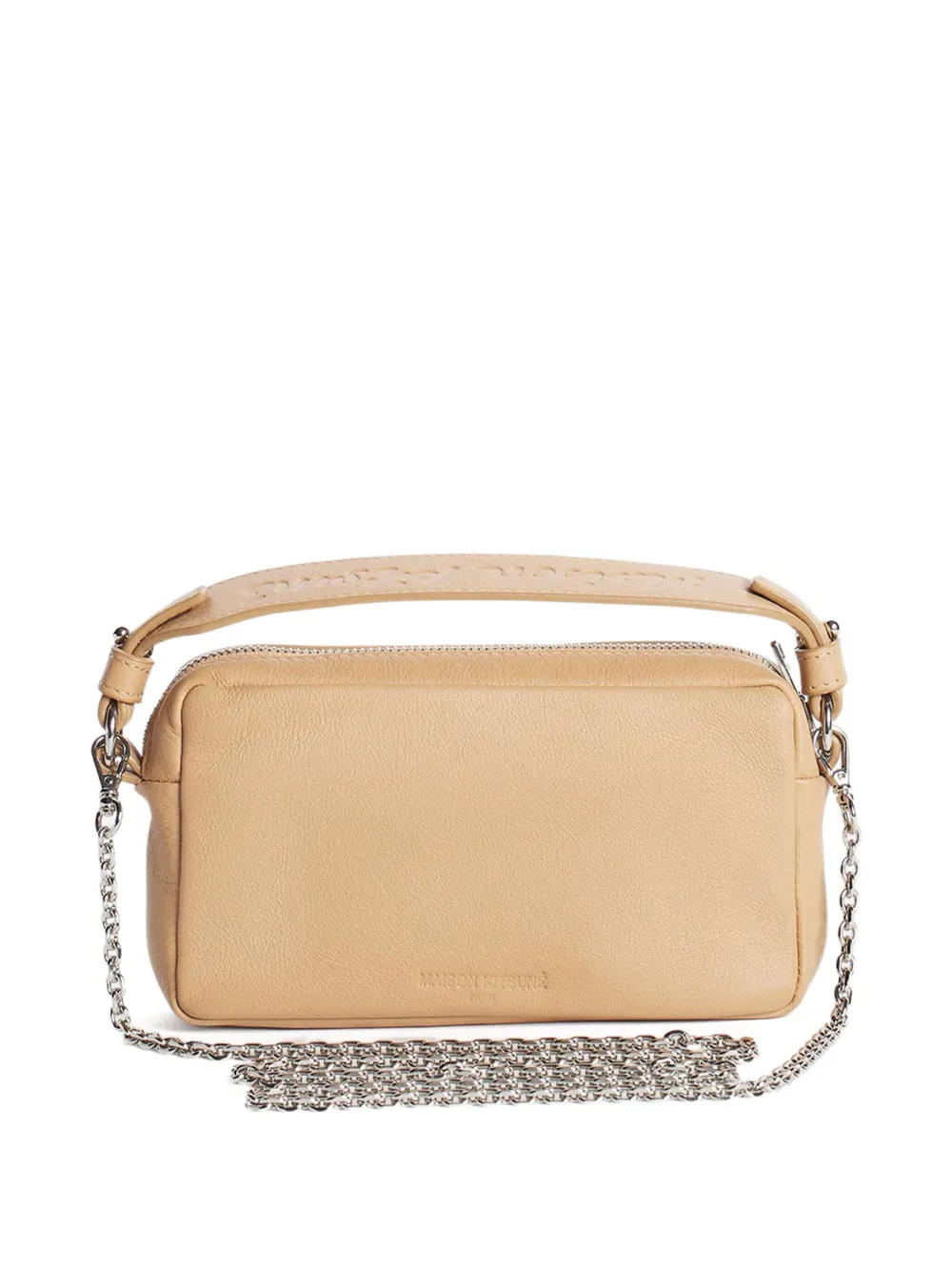 Shop Maison Kitsuné Fox-embossed Leather Cross Body Bag