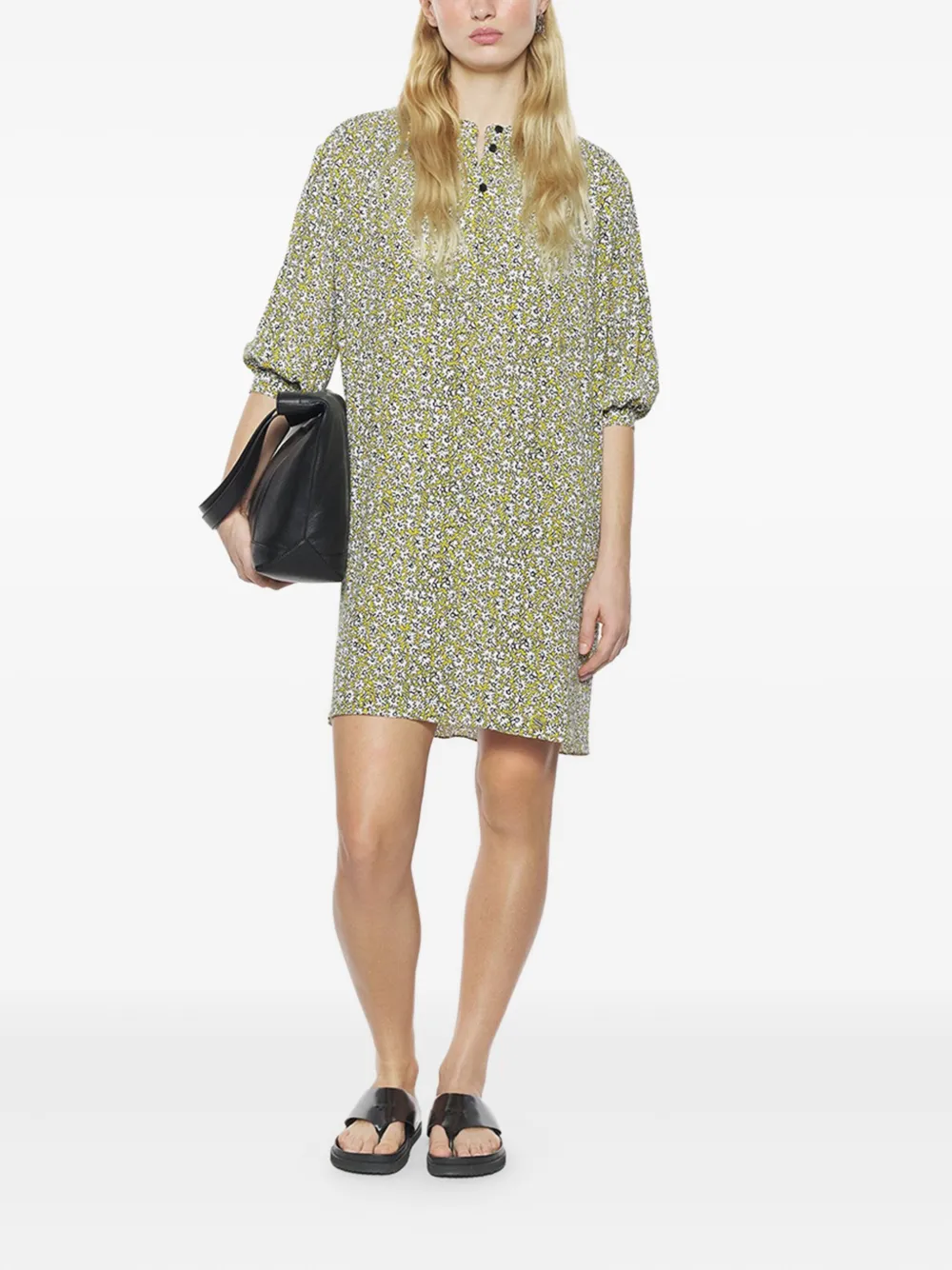 Maison Kitsuné Mimosa mini-jurk met bloemenprint - Groen