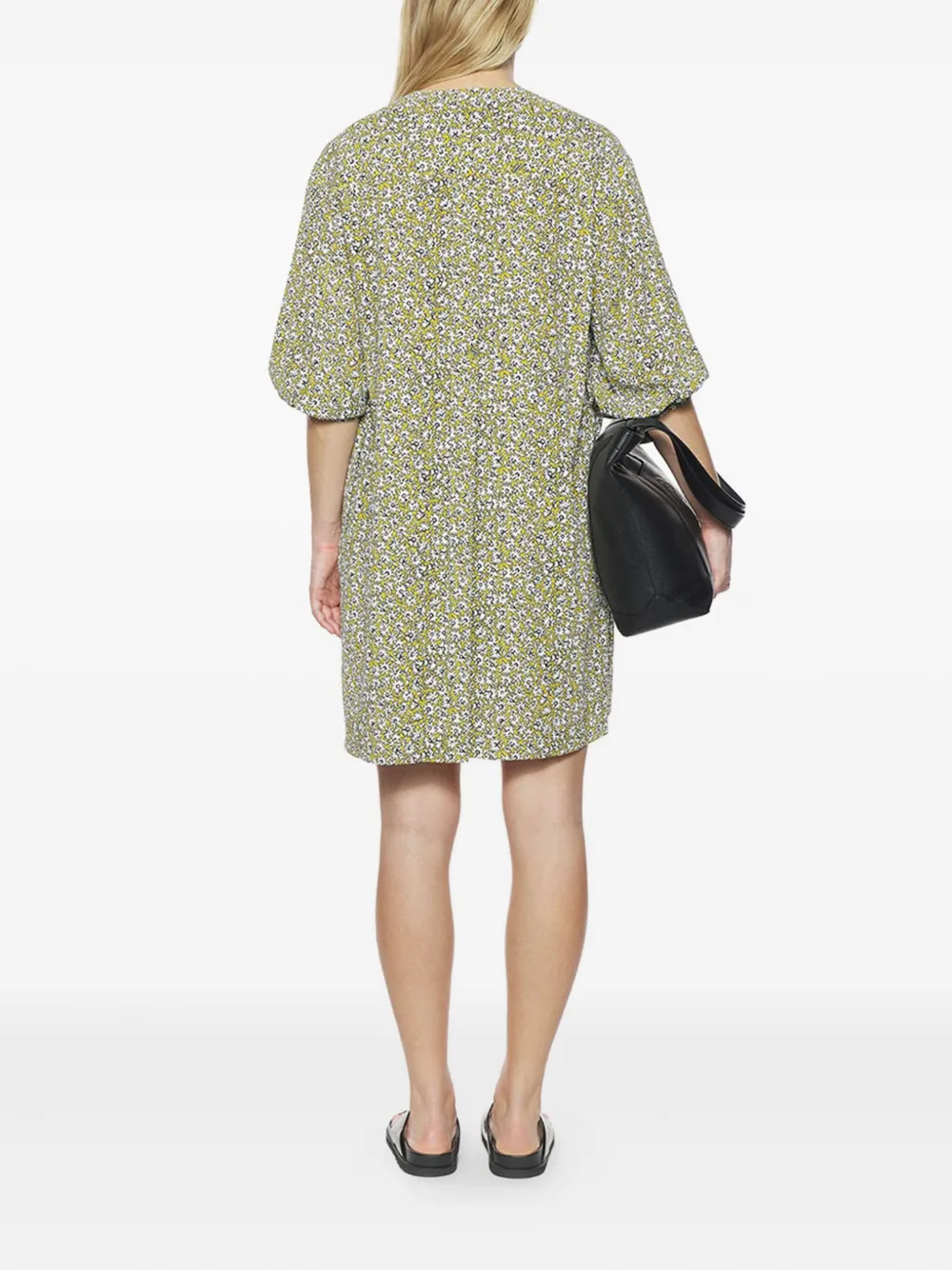 Maison Kitsuné Mimosa mini-jurk met bloemenprint Groen