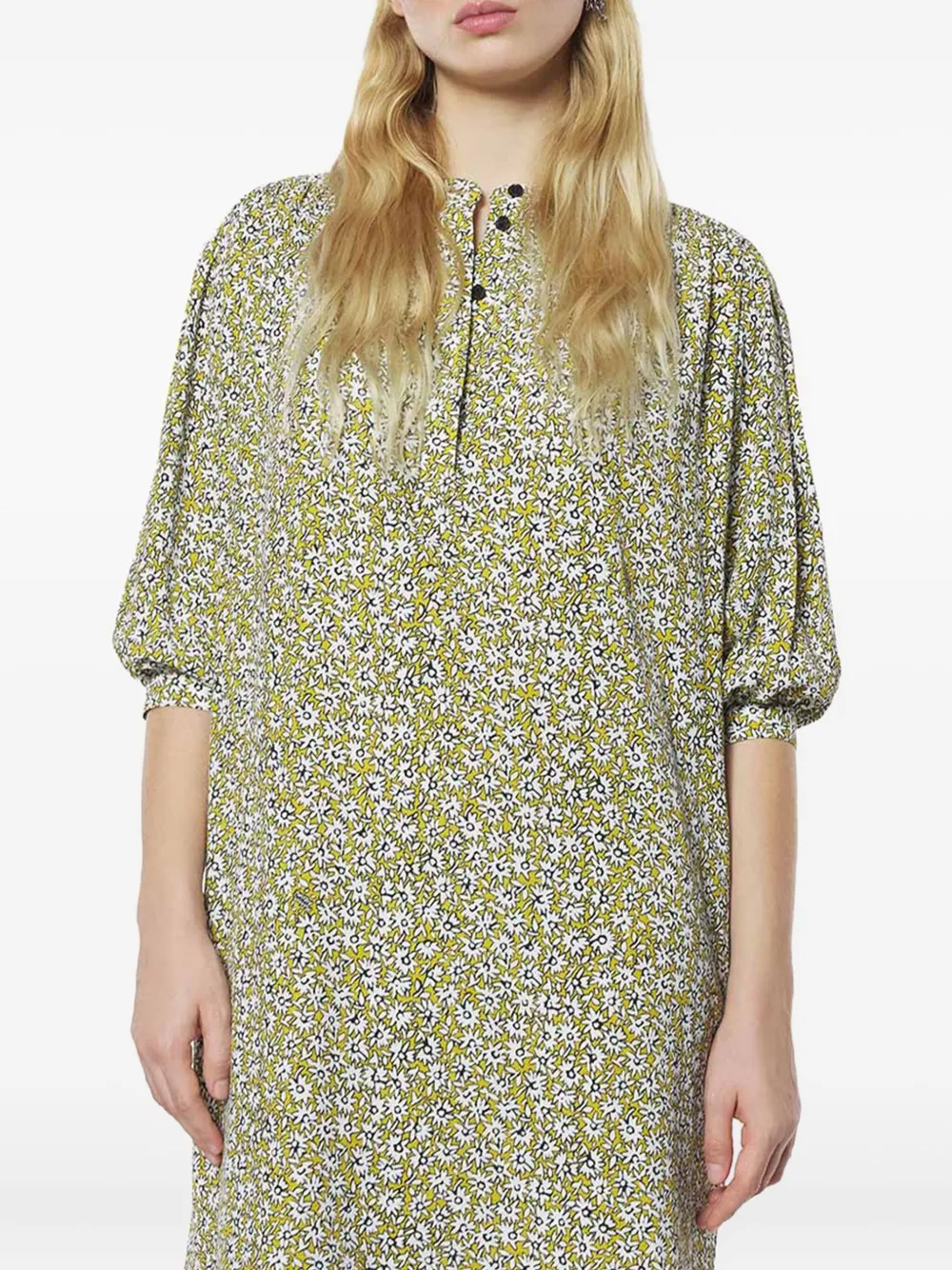 Maison Kitsuné Mimosa mini-jurk met bloemenprint Groen