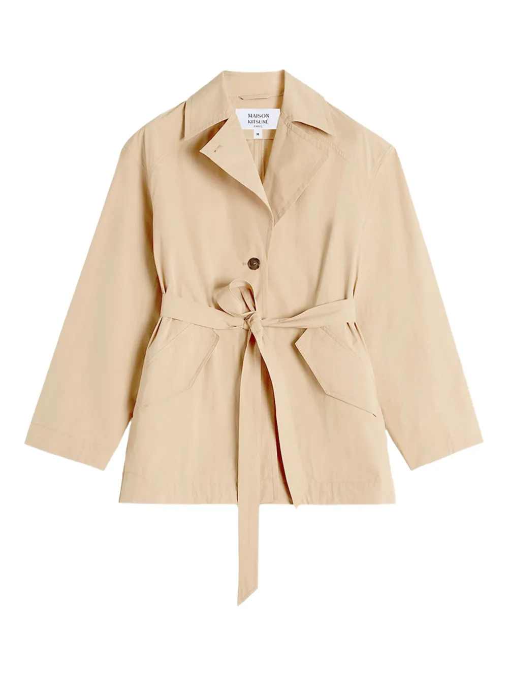 Maison Kitsuné Trenchjack met ceintuur Beige