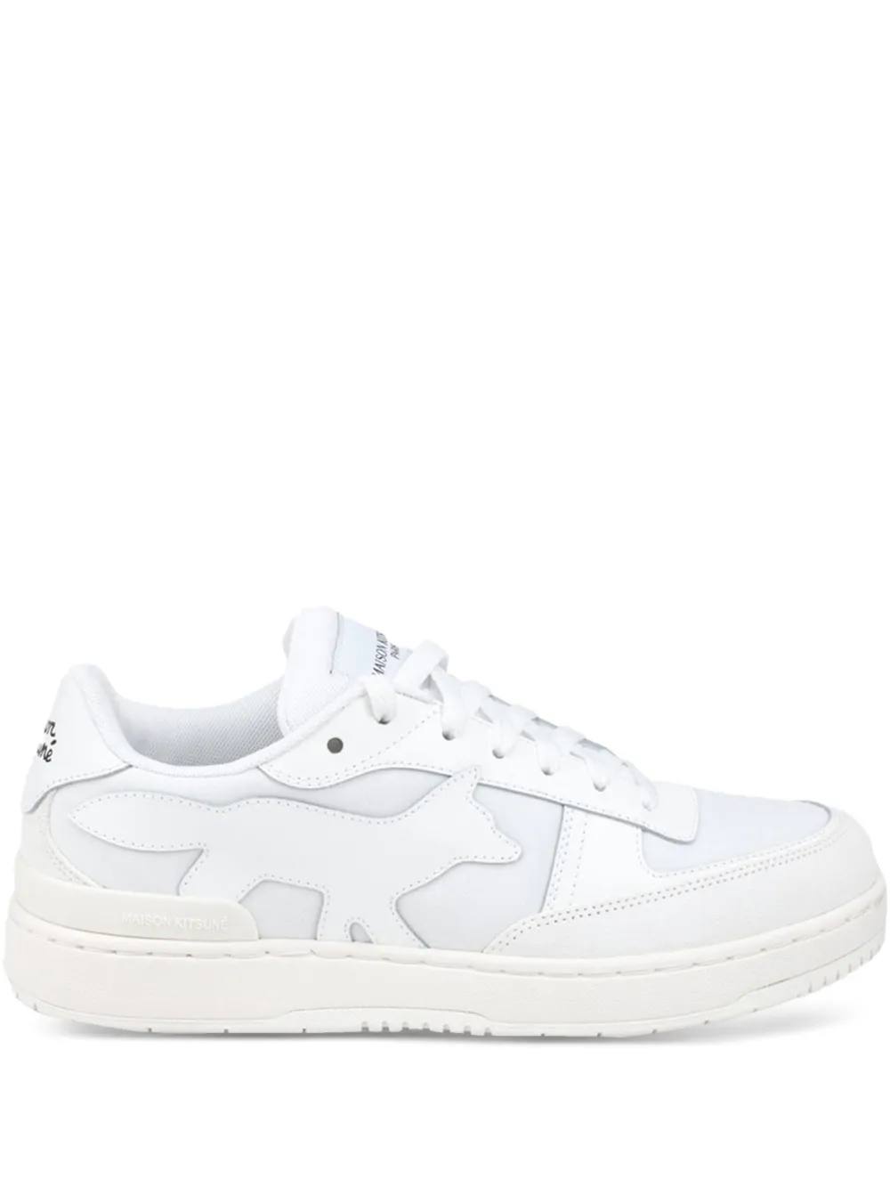 Maison Kitsuné logo-embellished leather sneakers