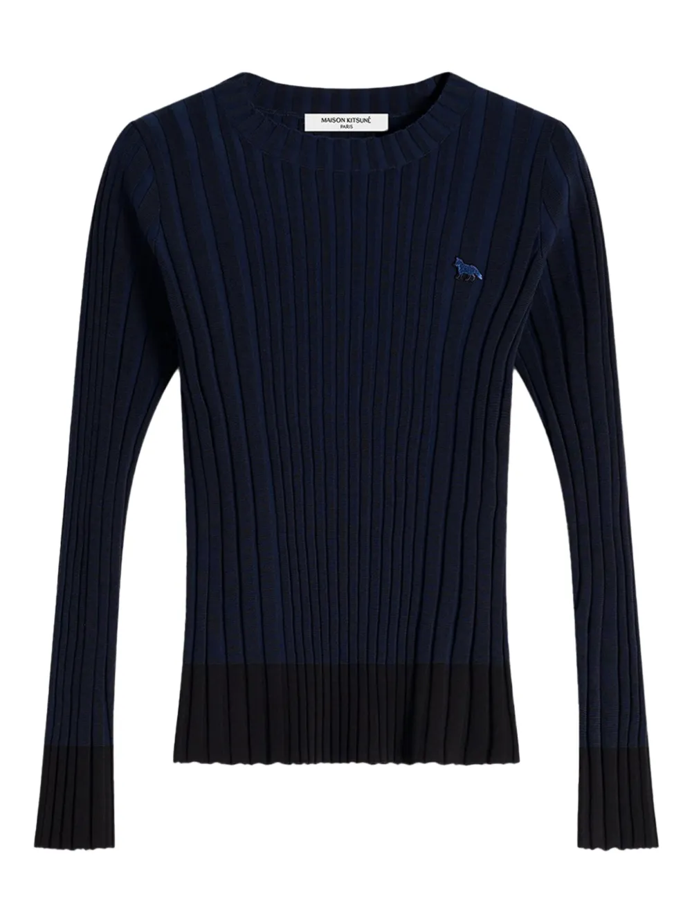 MAISON KITSUNÉ RIBBED LONG-SLEEVE SWEATER