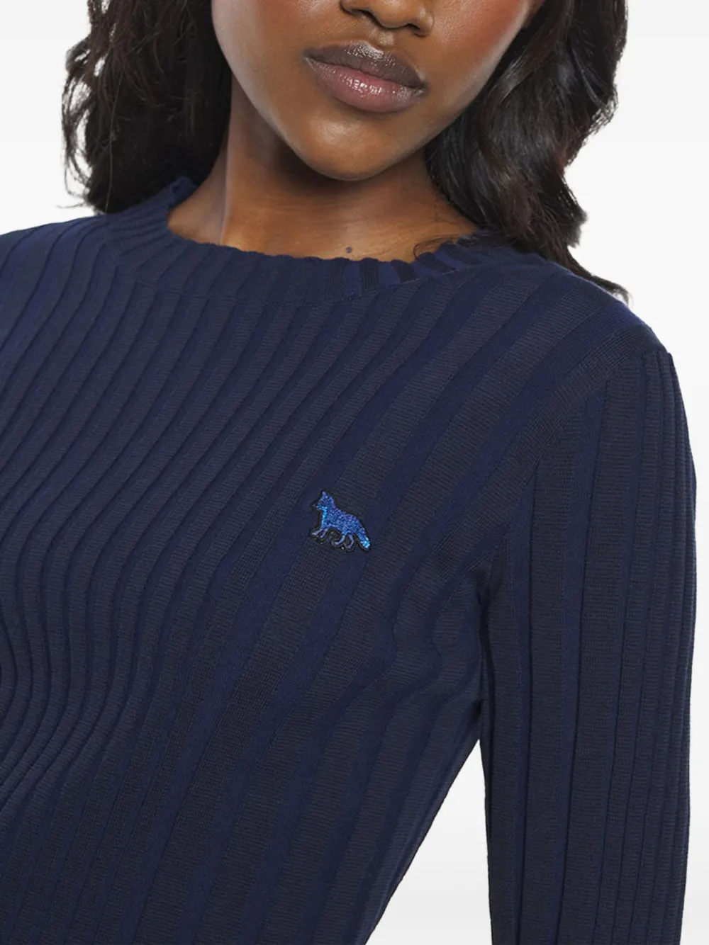 MAISON KITSUNÉ RIBBED LONG-SLEEVE SWEATER