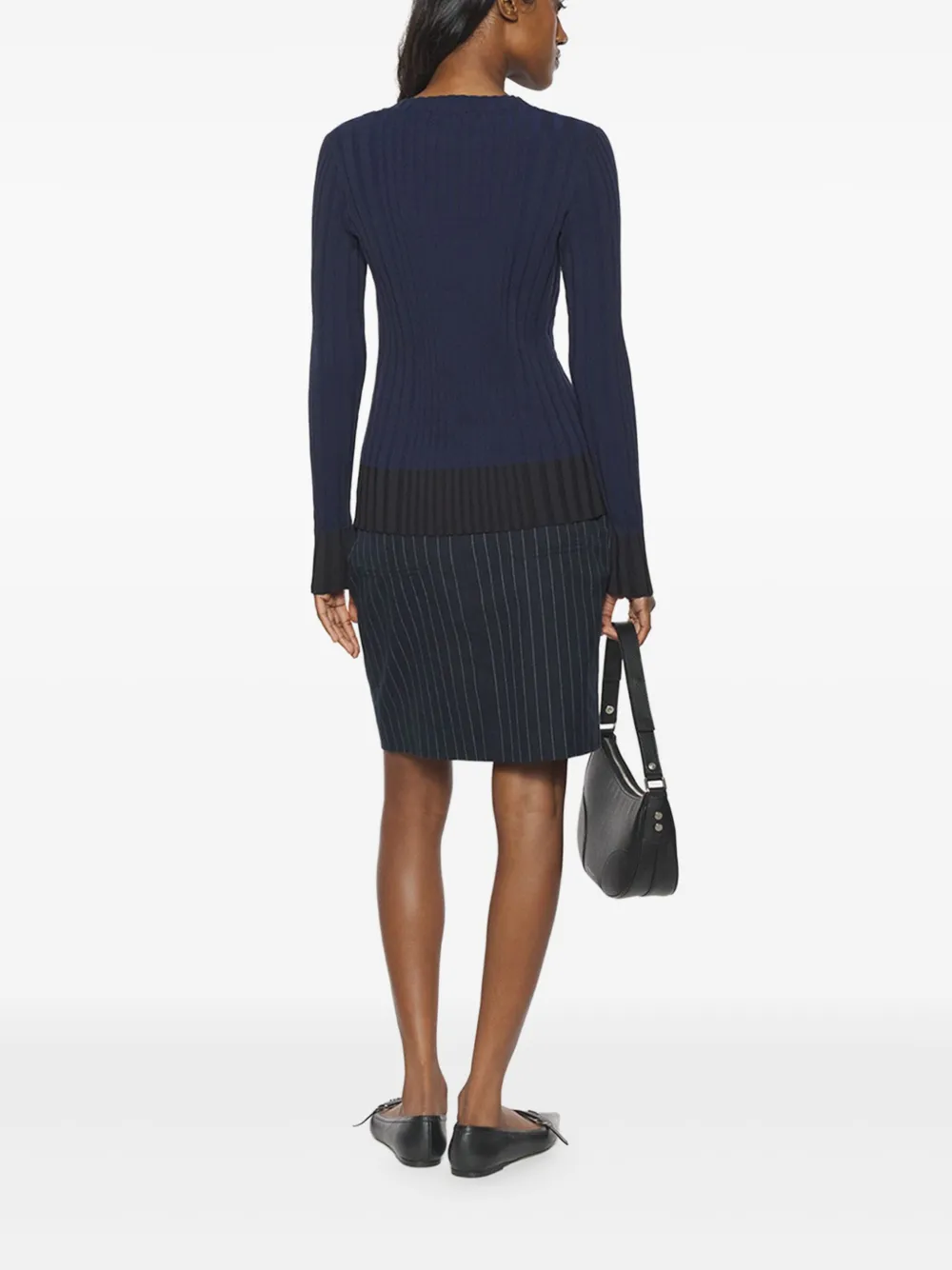 MAISON KITSUNÉ RIBBED LONG-SLEEVE SWEATER