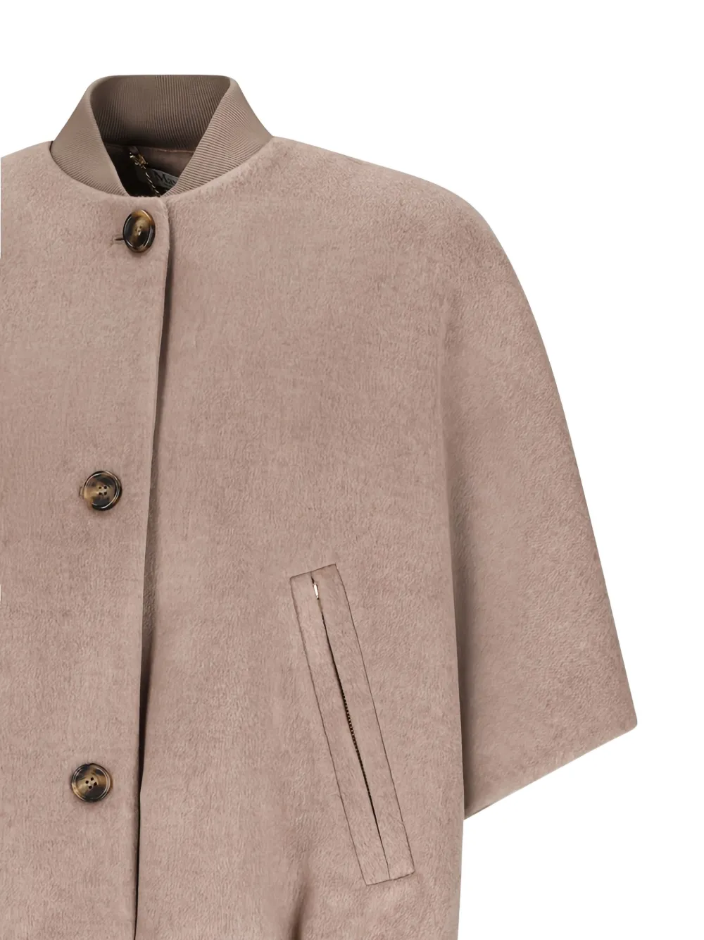 Max Mara Leticia Button-fastening Short-sleeved Jacket In Gold