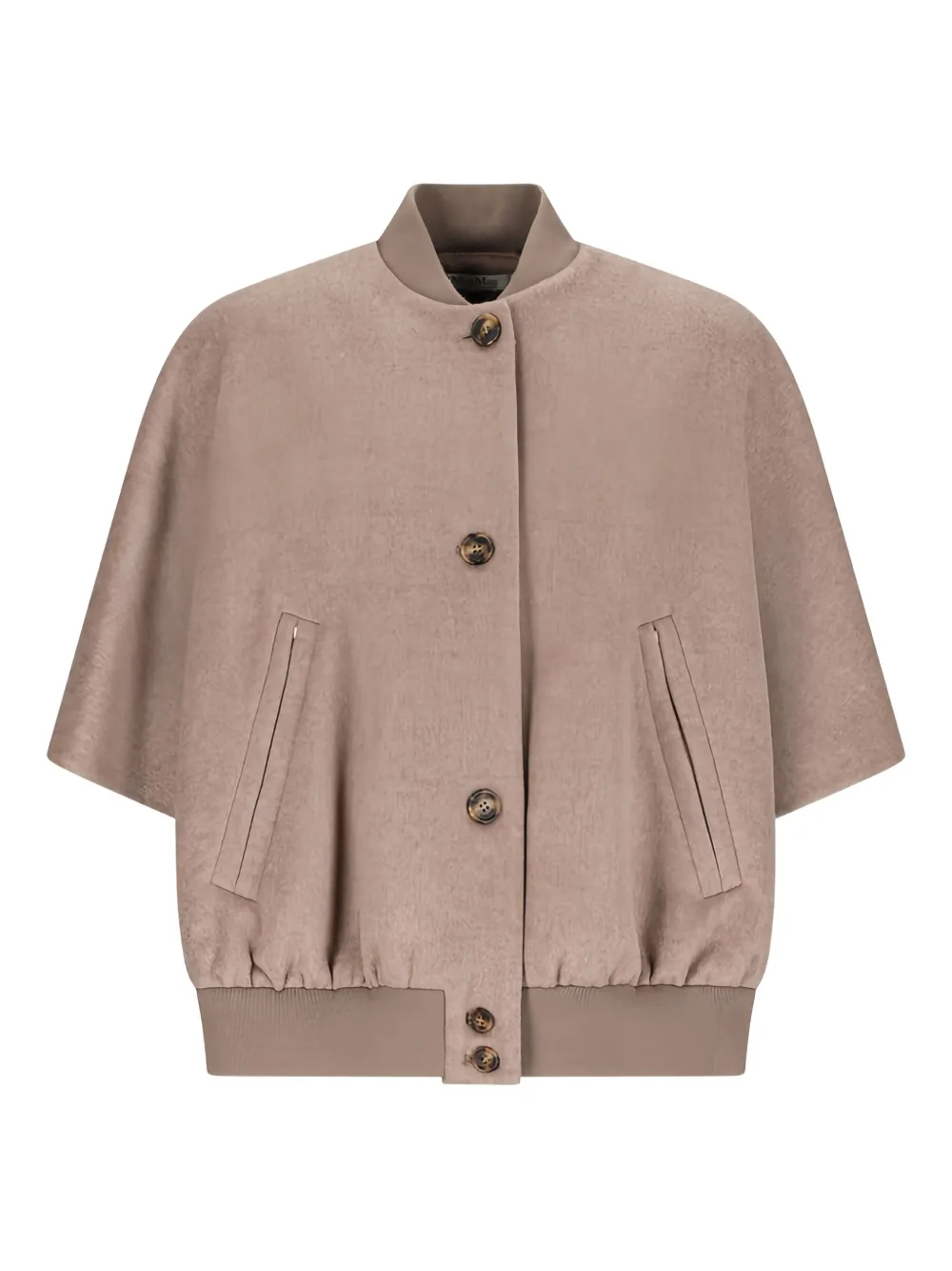 Max Mara Leticia button-fastening short-sleeved jacket Beige