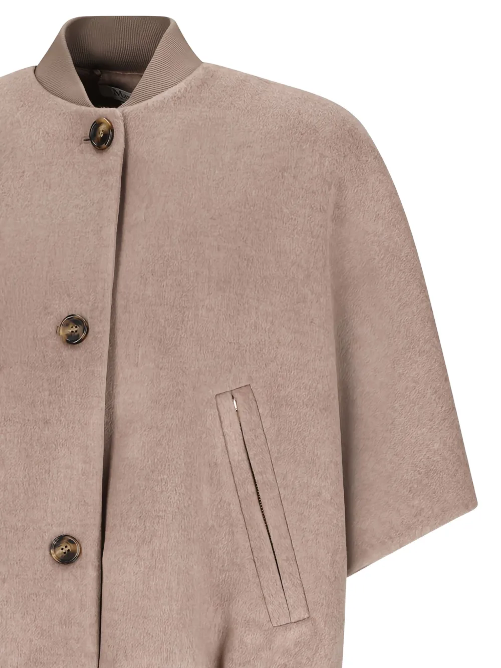 Max Mara Leticia jack met korte mouwen en knoopsluiting Beige