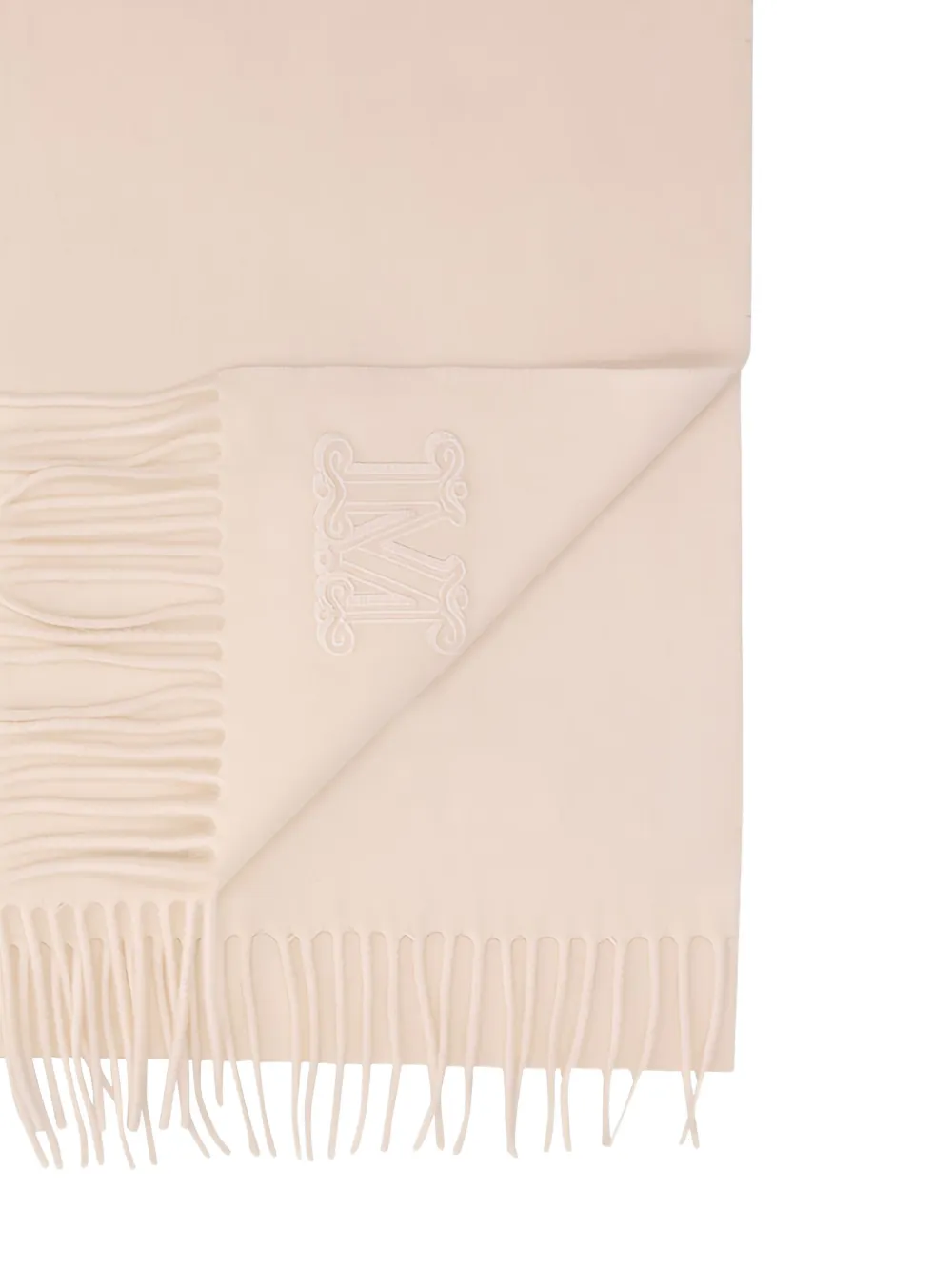 Max Mara embroidered-logo cashmere scarf - Beige