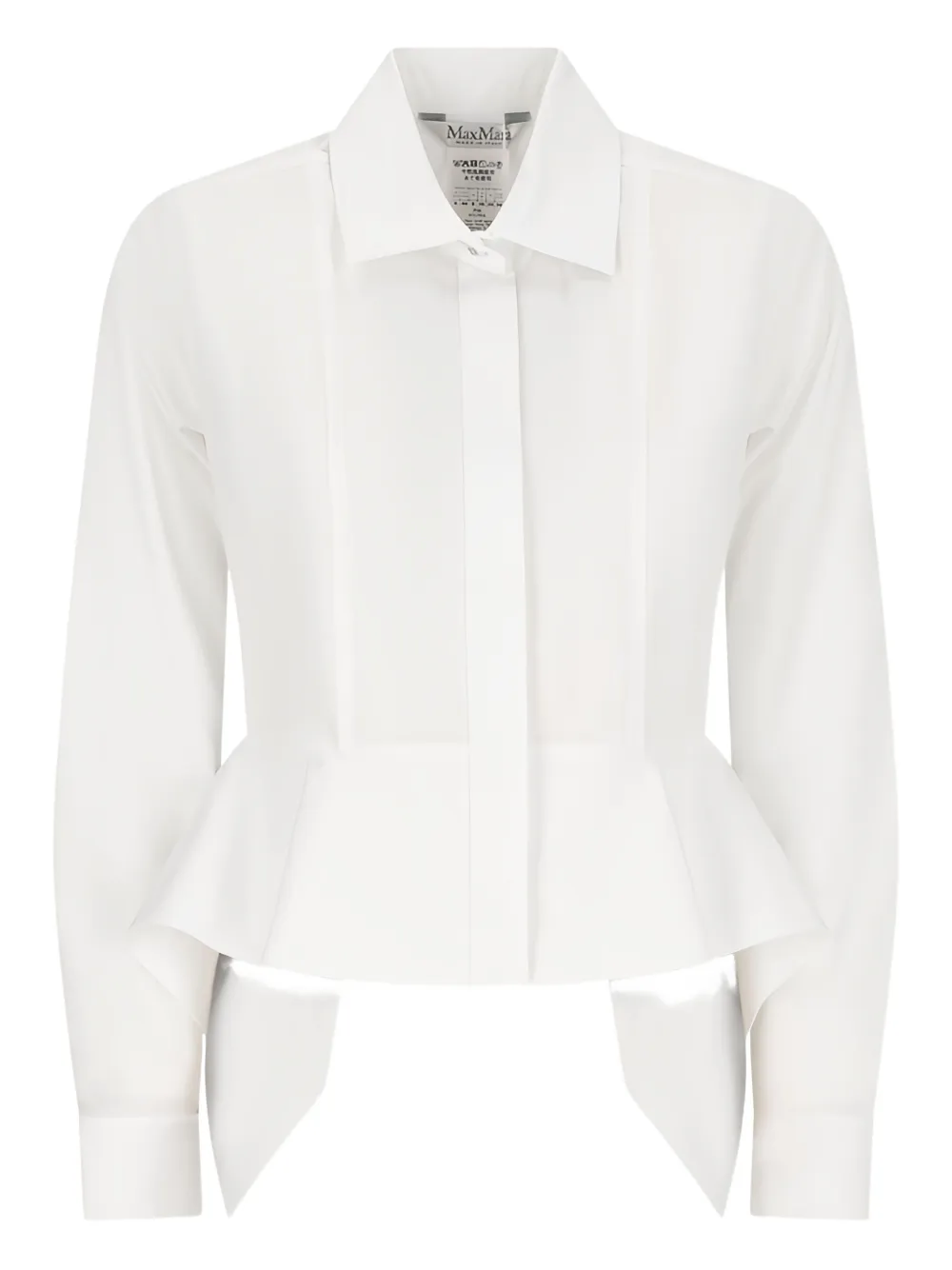 Max Mara peplum-hem shirt - ホワイト Max Mara peplum-hem shirt - ホワイト